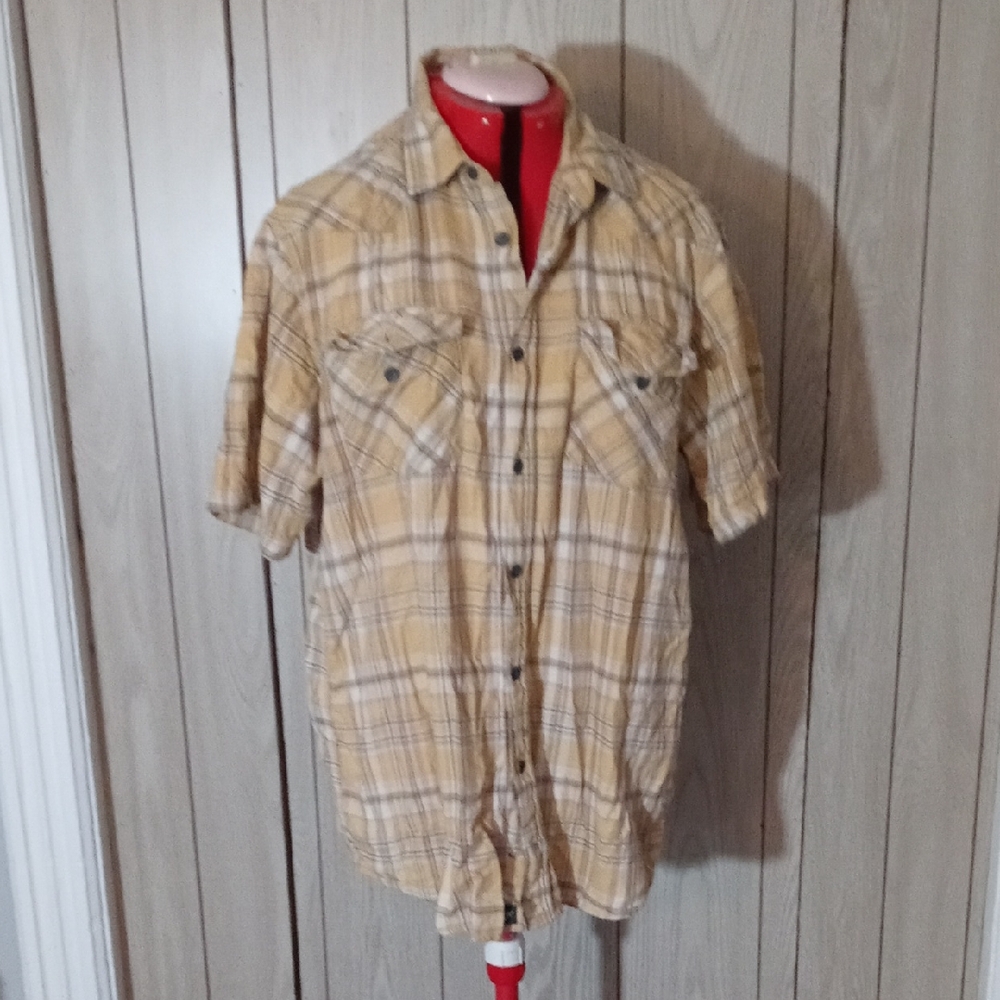 Outdoor Life Tan Plaid Casual Shirt